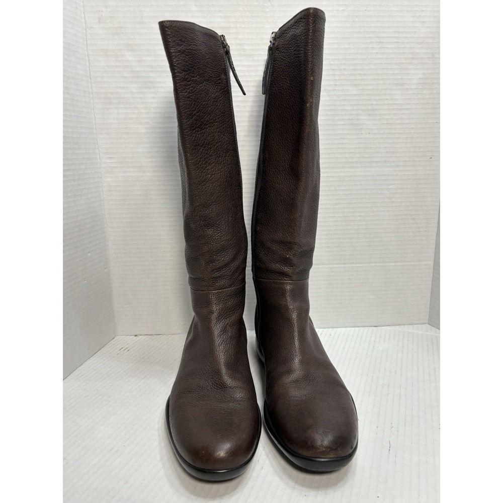 Prada Sport Linea Rossa Brown Leather Knee High Boots Womens 38 Made In Italy - Picture 5 of 14
